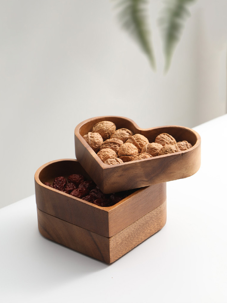 Black Walnut Heart-Shaped Candy,Nut Storage Tray