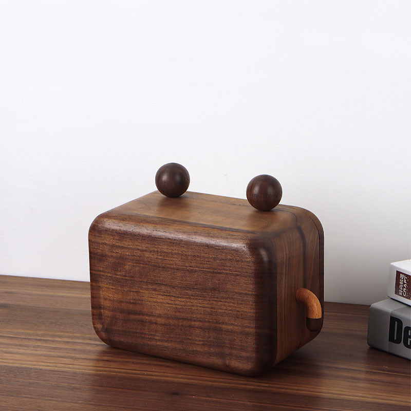 Black Walnut Wood Frog Tissue Box