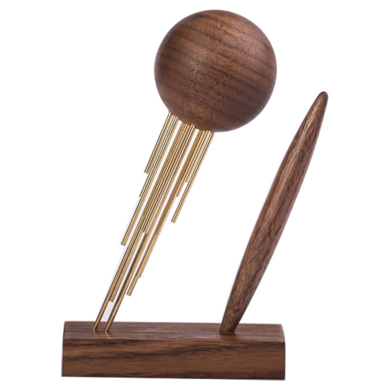 Black Walnut Wood Planet Theme Pen Holder With Pens