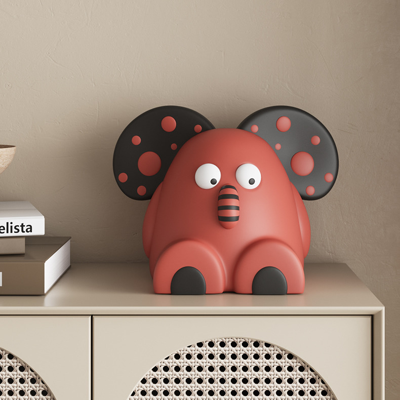 Cartoon Big-Eared Elephant Desktop Ornament