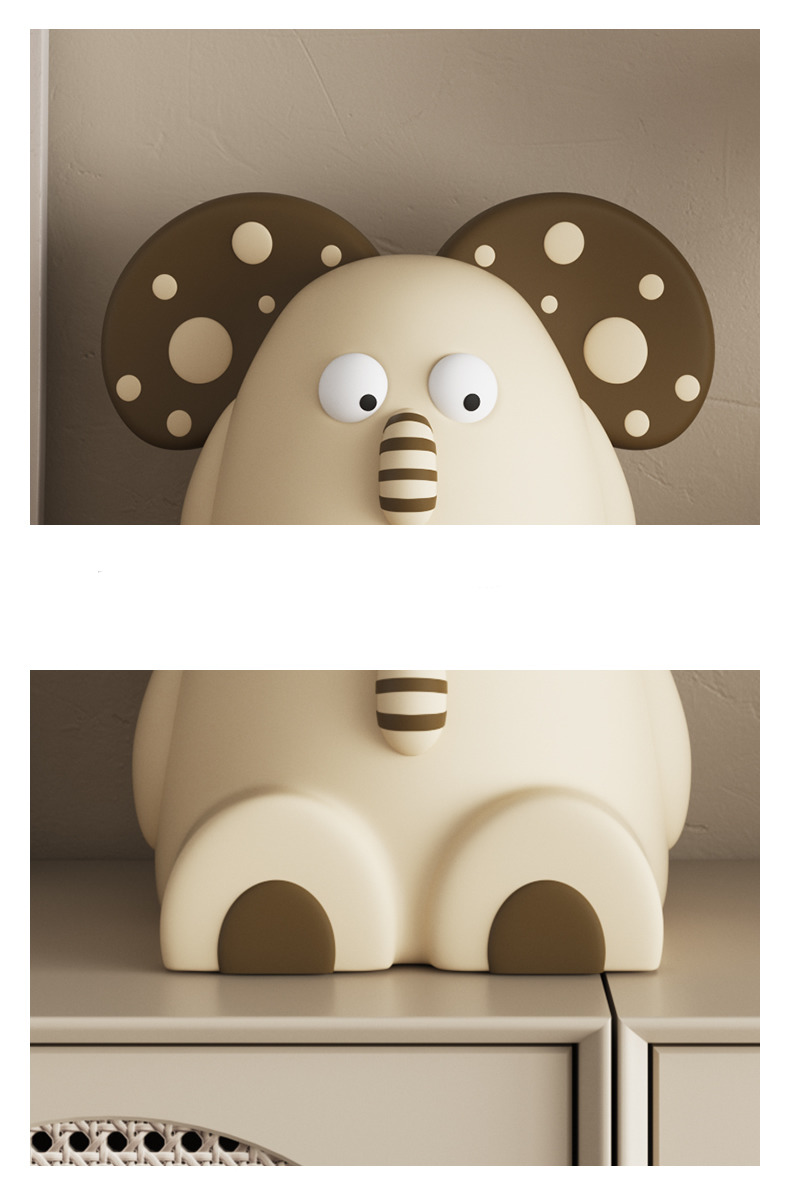 Cartoon Big-Eared Elephant Desktop Ornament