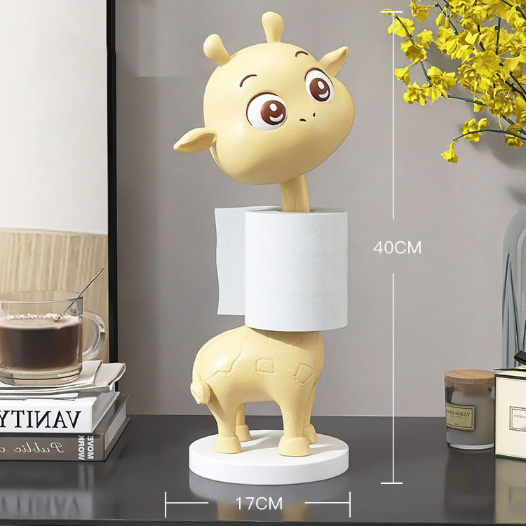 Cartoon Giraffe Paper Towel Holder, Desktop Decor