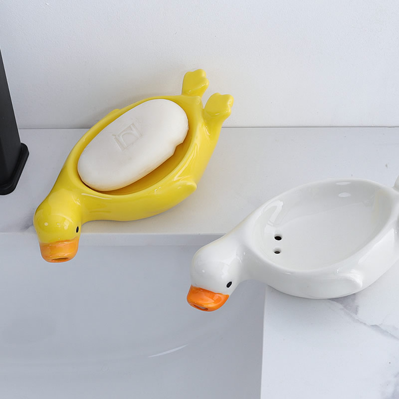 Duck Ceramic Soap Dish With Filtered Water