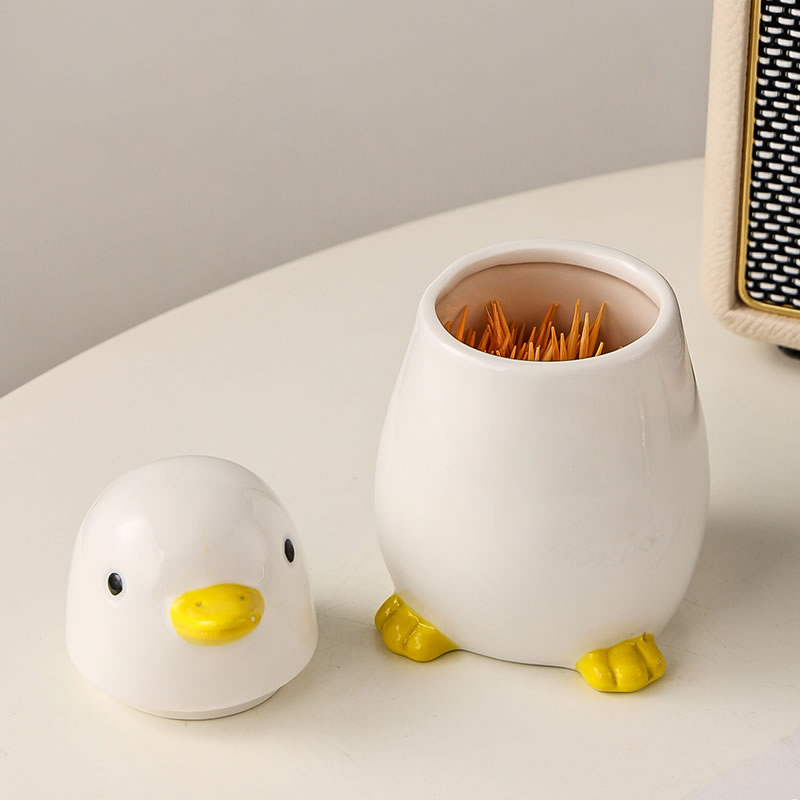 Duck Toothpick Holder, Cotton Swab Organizer