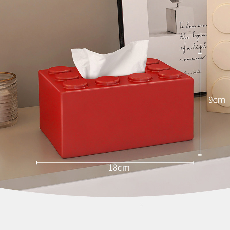 Fun Block Building Ceramic Tissue Box