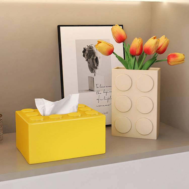 Fun Block Building Ceramic Tissue Box