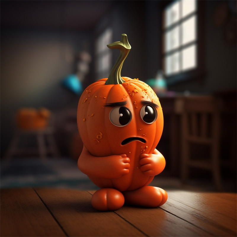 Fun Cartoon Orange Pumpkin Ornament, Halloween Decoration