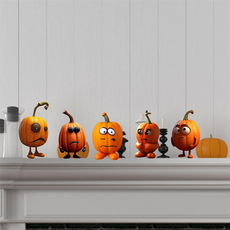 Fun Cartoon Orange Pumpkin Ornament, Halloween Decoration