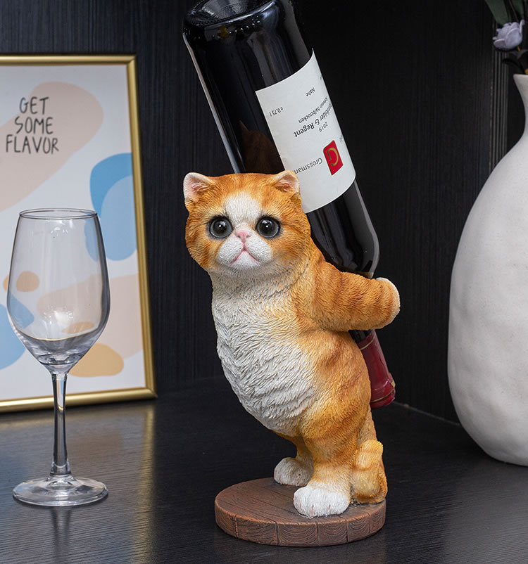 Fun Cat Wine Rack Table Decoration