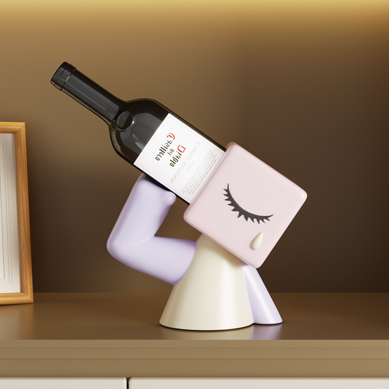Fun Geometric Cartoon Decorative Wine Bottle Rack