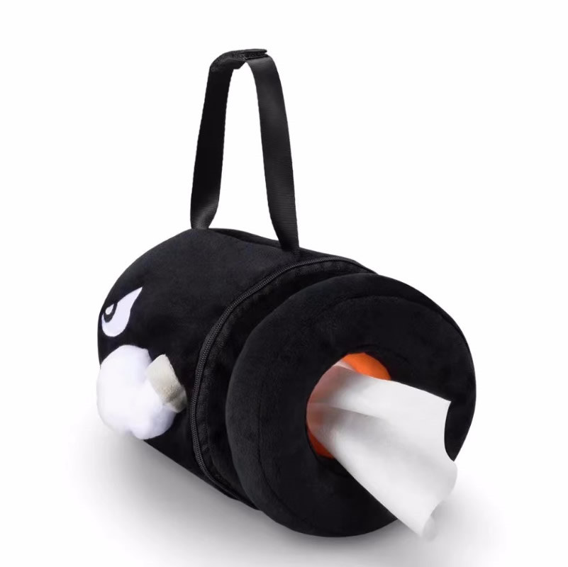 Funny Black Rocket Plush Tissue Box