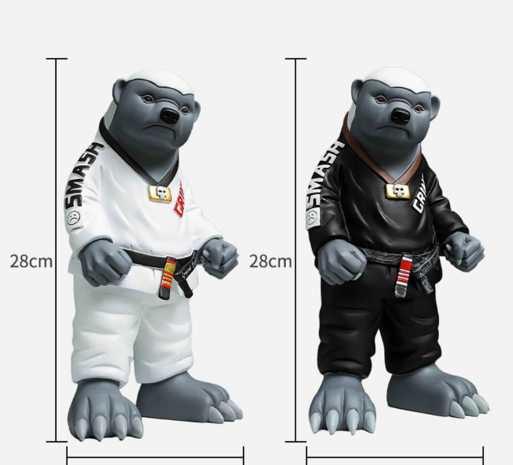 Funny Honey Badger Taekwondo Master, Desktop Sculpture Figurine