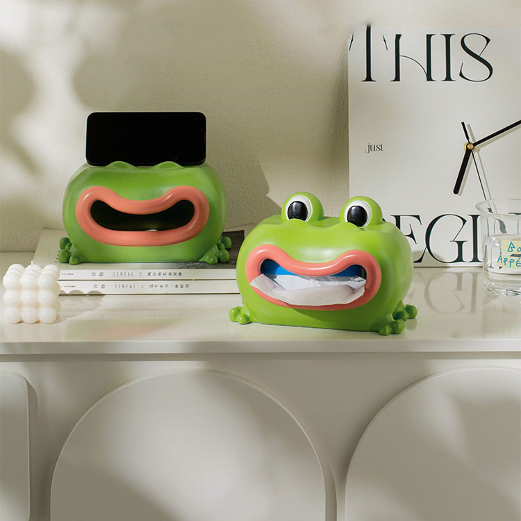 Happy Big-Mouthed Green Frog Tissue Box,Children'S House Decoration,  Creative Gifts - FeelGift