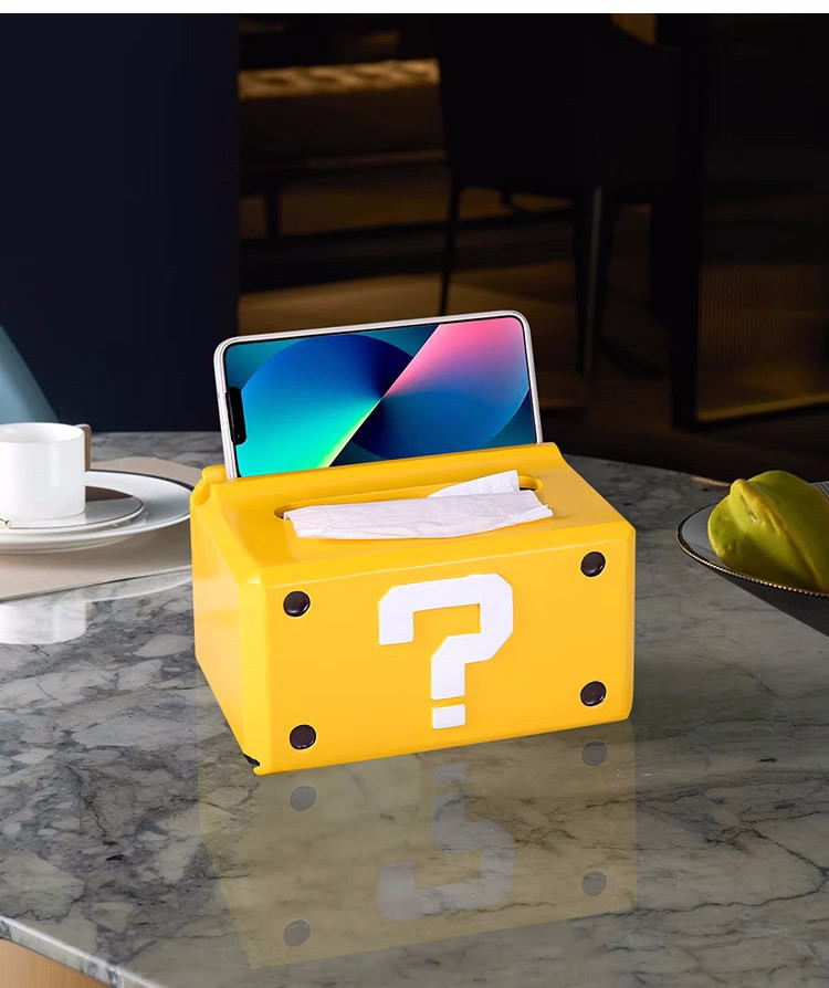 Question Mark Tissue Box With Phone Stand