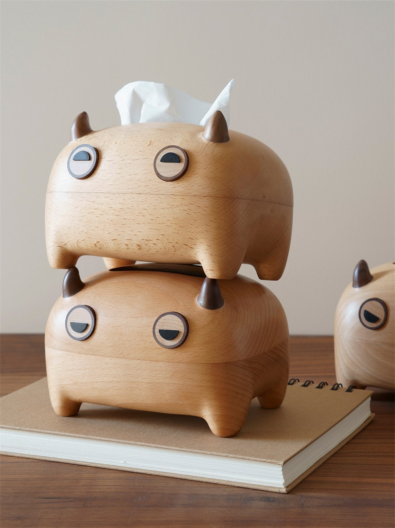 Whimsical Little Devil Wooden Tissue Box