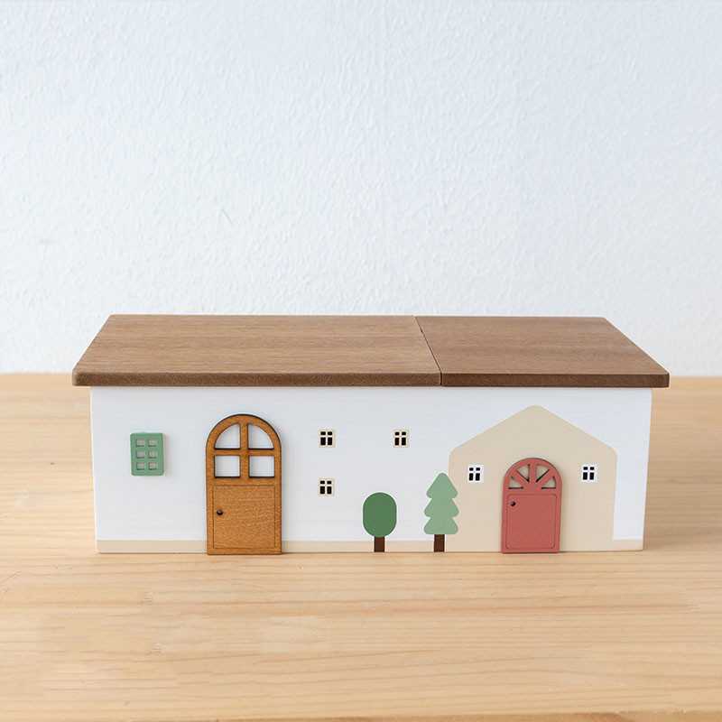 Wooden Little House Desktop Storage Box