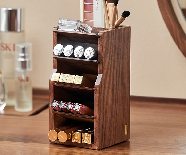 Wooden Multi-Layer Pen Holder, Stationery Organizer