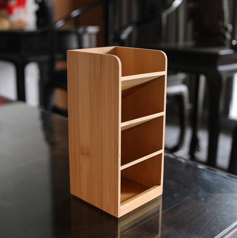 Wooden Multi-Layered Storage Box And Pen Holder