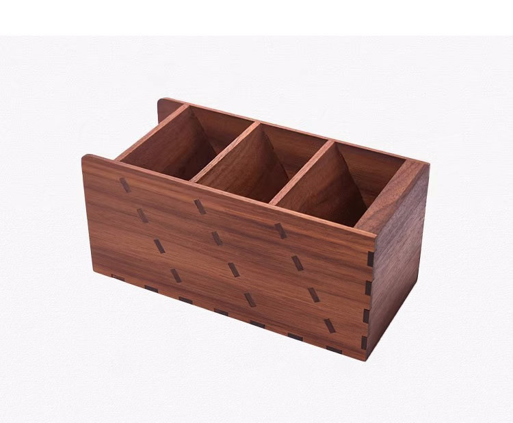 Wooden Multi-Layered Storage Box And Pen Holder