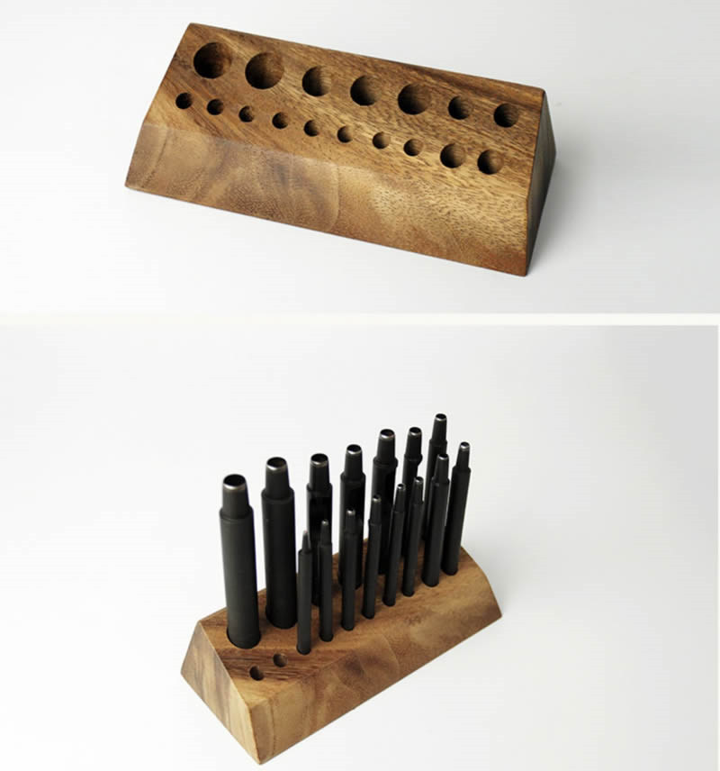 Wooden Multiple Holes Tool Storage