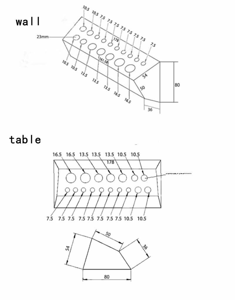 Wooden Multiple Holes Tool Storage