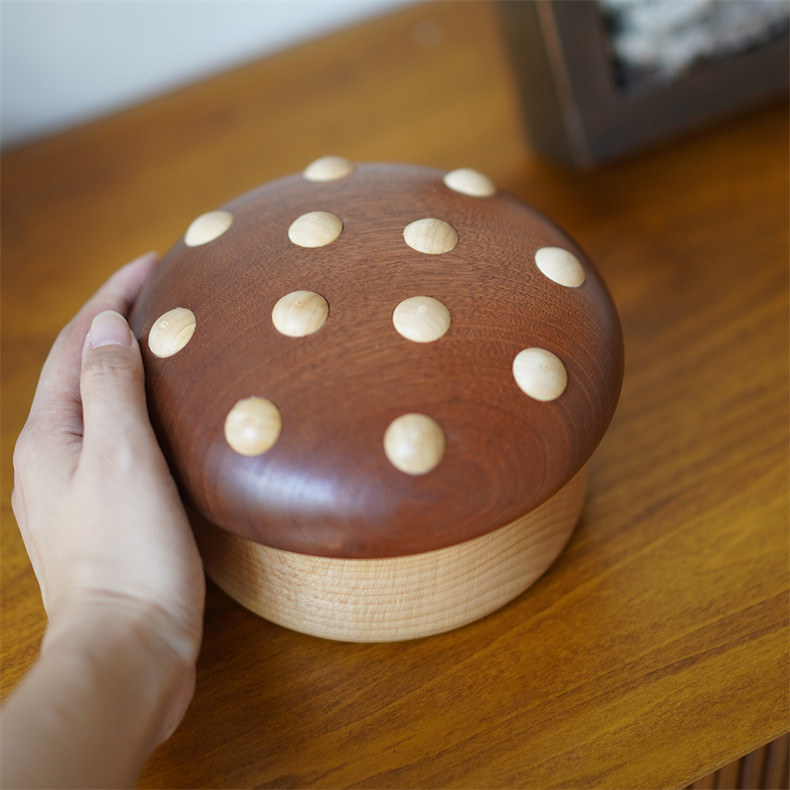 Wooden Mushroom Candy Storage Box