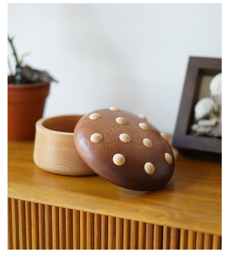 Wooden Mushroom Candy Storage Box