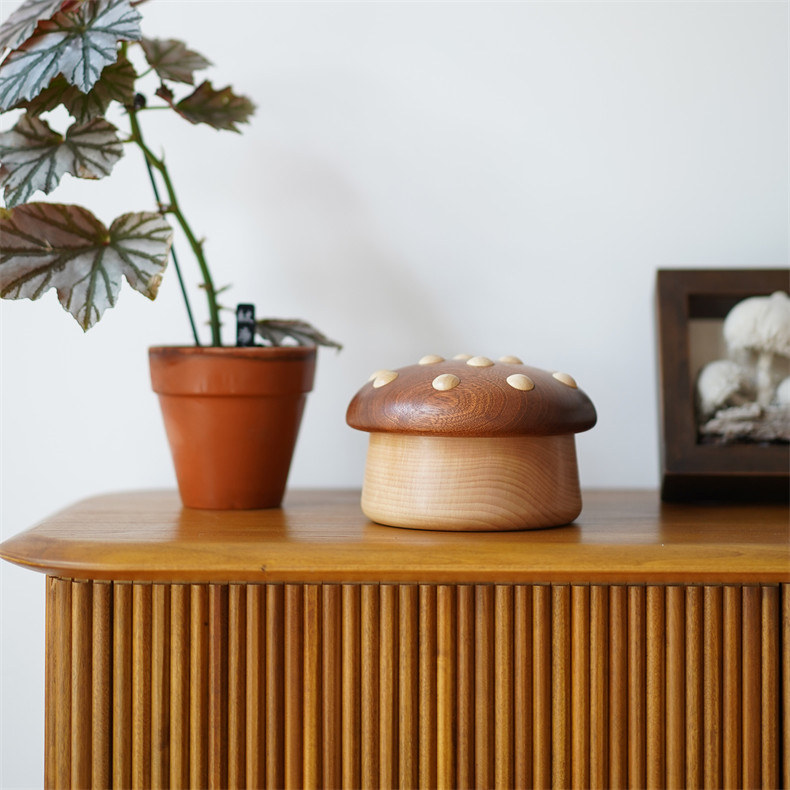 Wooden Mushroom Candy Storage Box