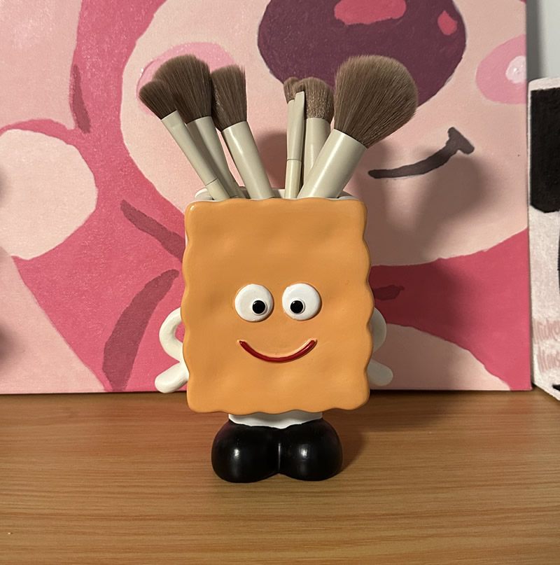 Cartoon Biscuit Office Pen Holder,Desktop Decoration Organization