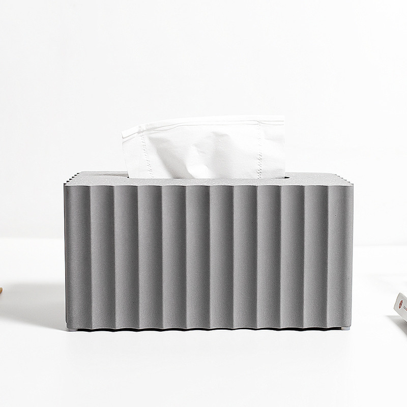 Cement Tissue Box, Geometric Art Design Decoration