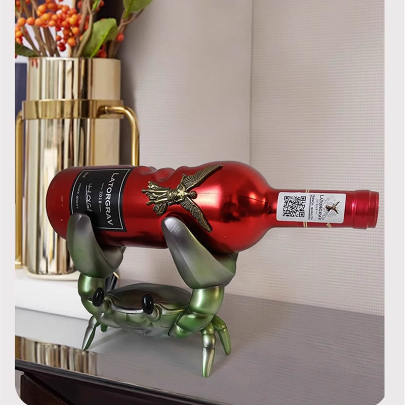 Fun Big Crab Wine Rack, Living Room Art Decoration Ornaments