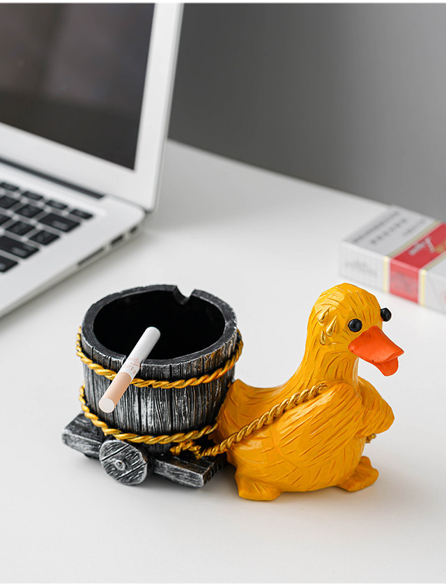 Funny Hard Working Duck Ashtray,Amazing Desktop Decoration