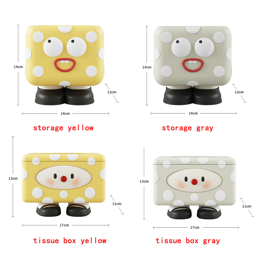 Whimsical Creamy Cartoon Storage Box,Tissue Holder