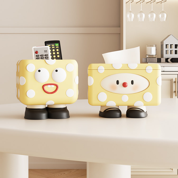 Whimsical Creamy Cartoon Storage Box,Tissue Holder