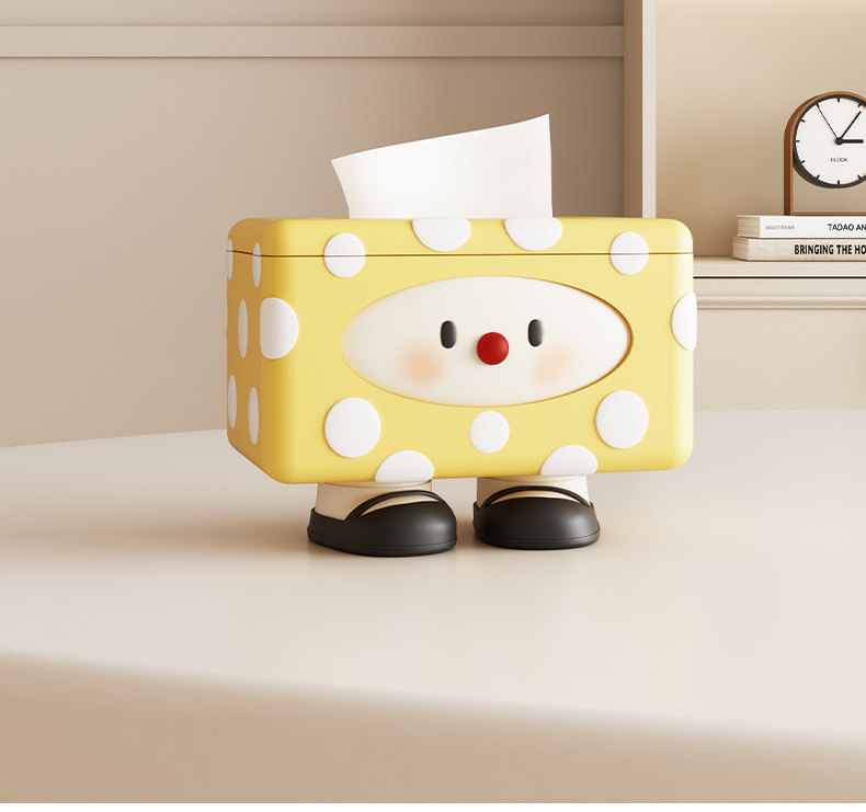 Whimsical Creamy Cartoon Storage Box,Tissue Holder