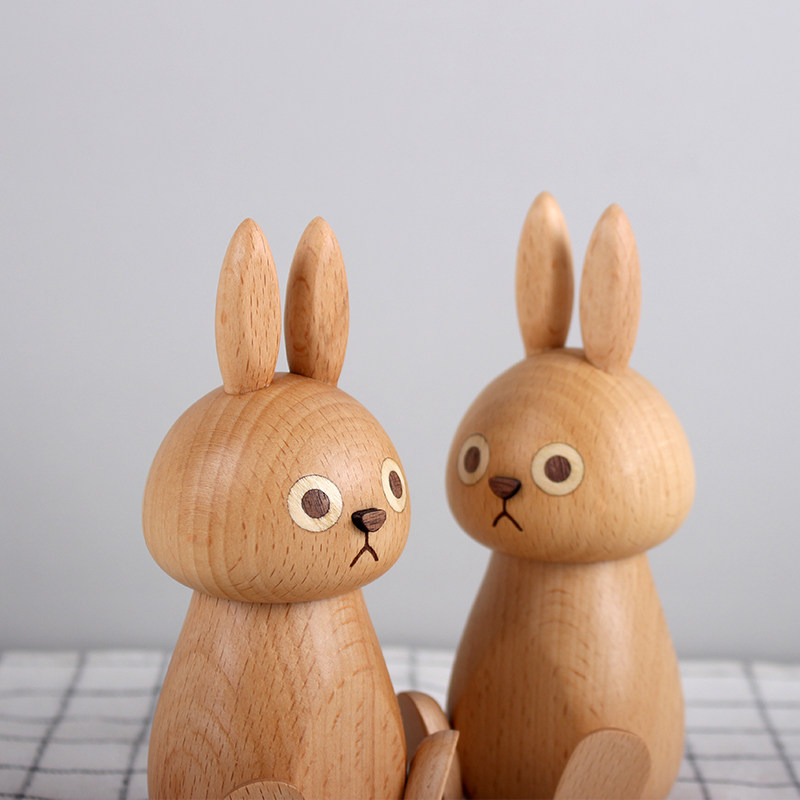 Wooden Rabbit Toothpick Holder