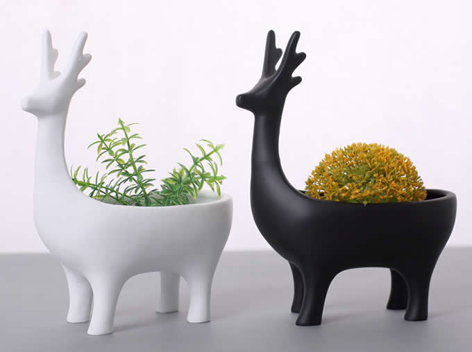 Art Creative Resin Deer Flower Pot