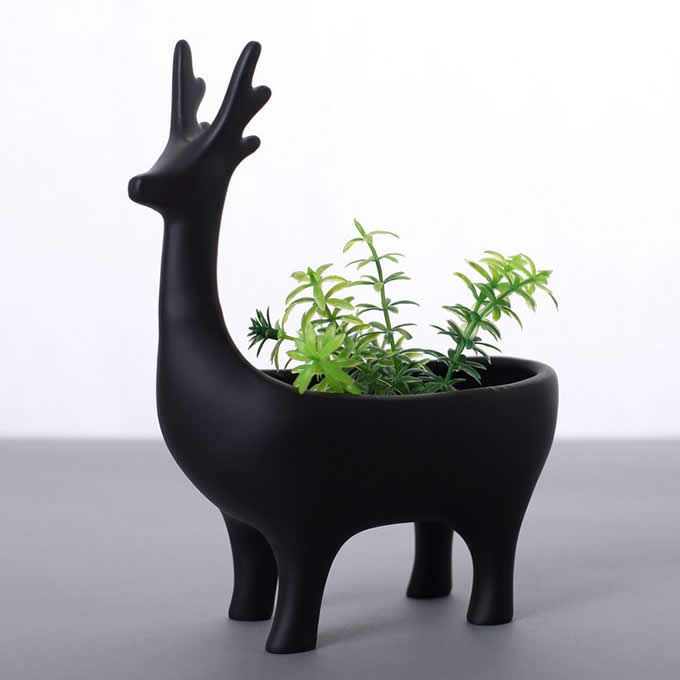 Art Creative Resin Deer Flower Pot