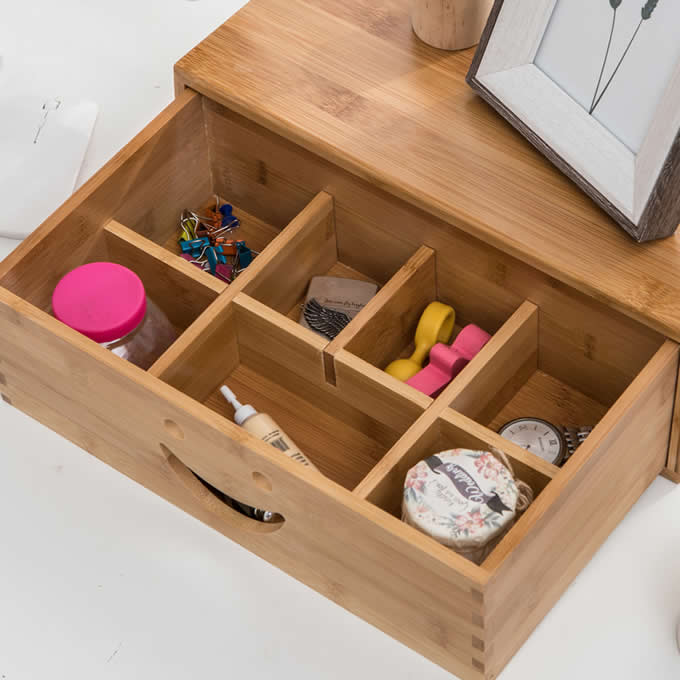 Bamboo Desk Single Drawer Organizer