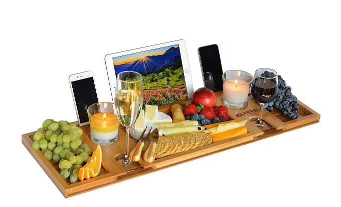 Bamboo Serving Tray and Organizer 