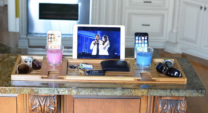 Bamboo Serving Tray and Organizer 