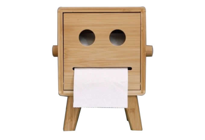 Bamboo Smiley Face Tissue Box