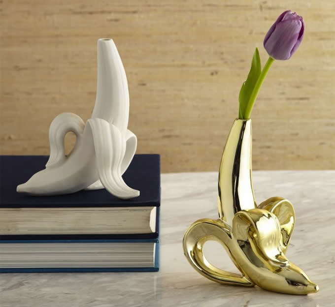 Banana Style Decor Ceramic Vase 