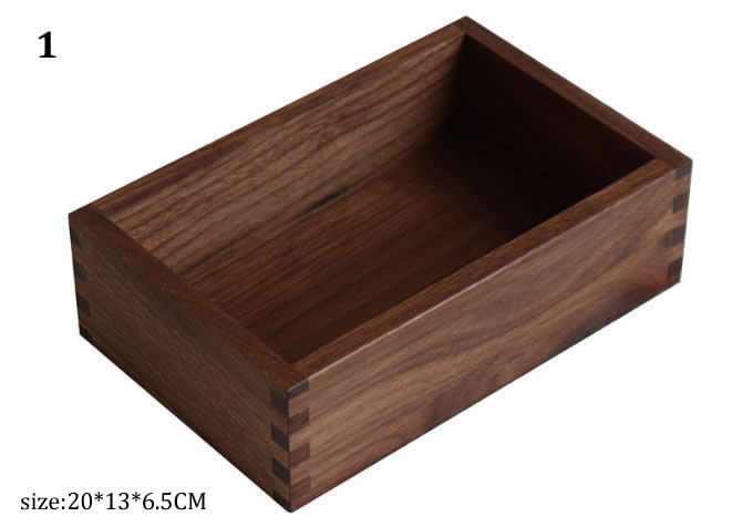 Black walnut Wood Drawer Storage Organizer Box