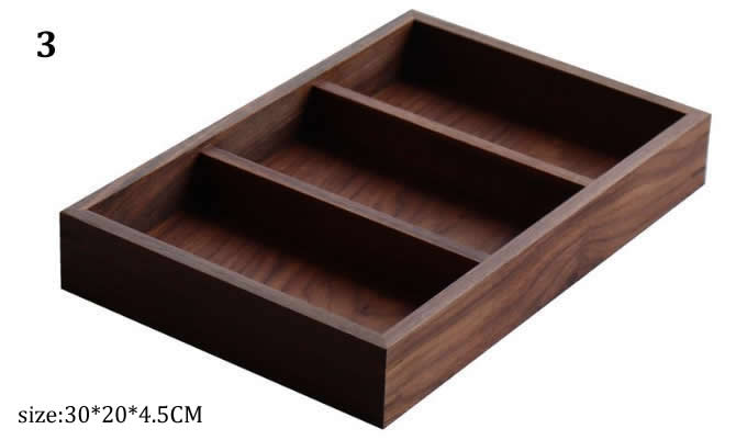 Black walnut Wood Drawer Storage Organizer Box