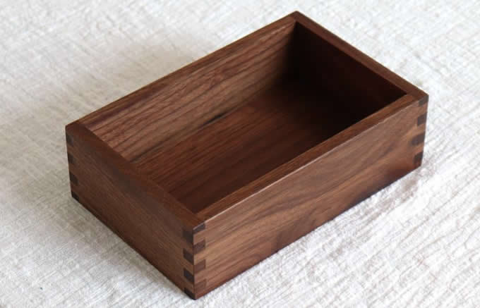 Black walnut Wood Drawer Storage Organizer Box