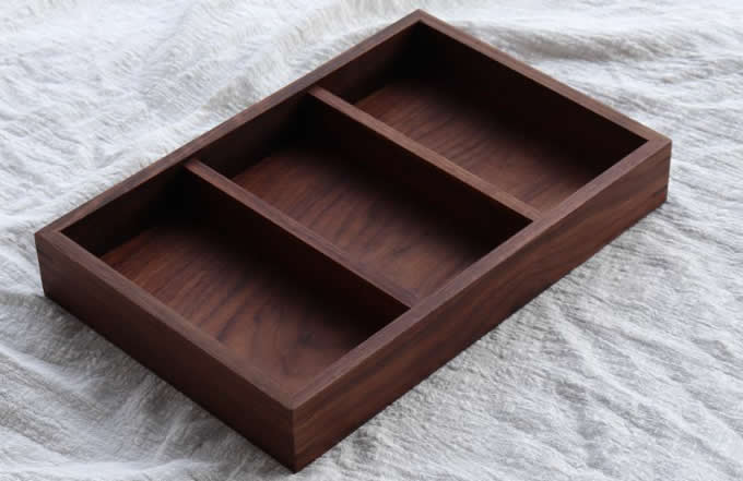 Black walnut Wood Drawer Storage Organizer Box - FeelGift