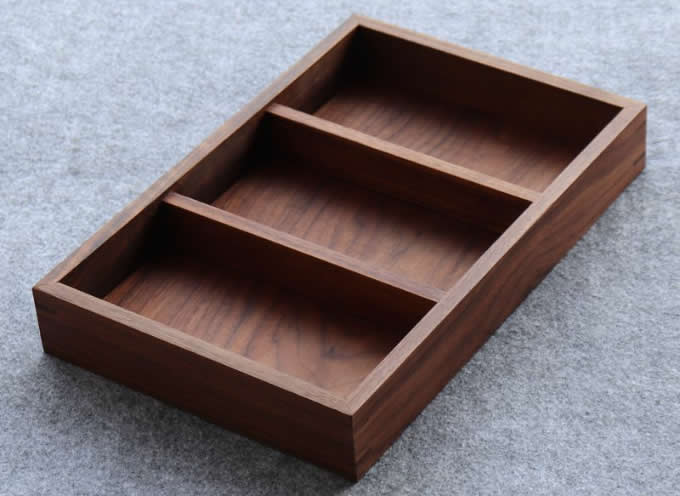 Black walnut Wood Drawer Storage Organizer Box