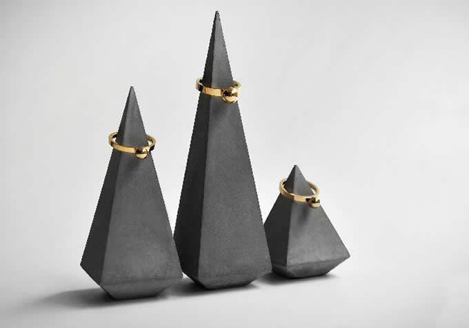  Concrete Cone Ring Display Stand Organizer Holder 4PCS Different Size