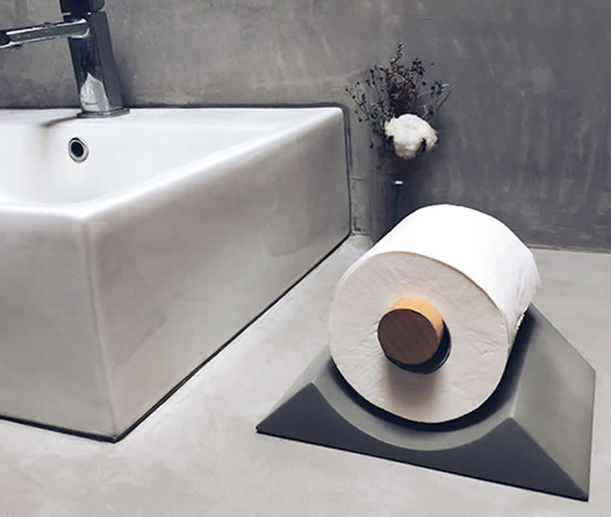 Concrete Desk Toilet Paper Holder